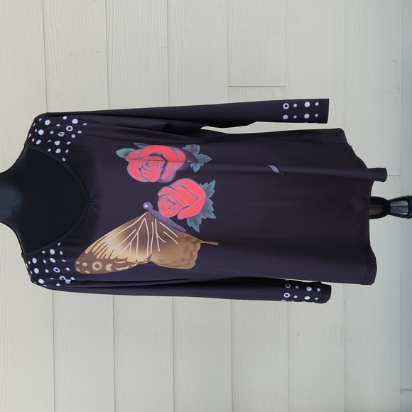 NEW Plus Size & Curve Butterfly Rose Print Above-the-knee ROSEGAL Dress (3X) - Picture 12 of 12